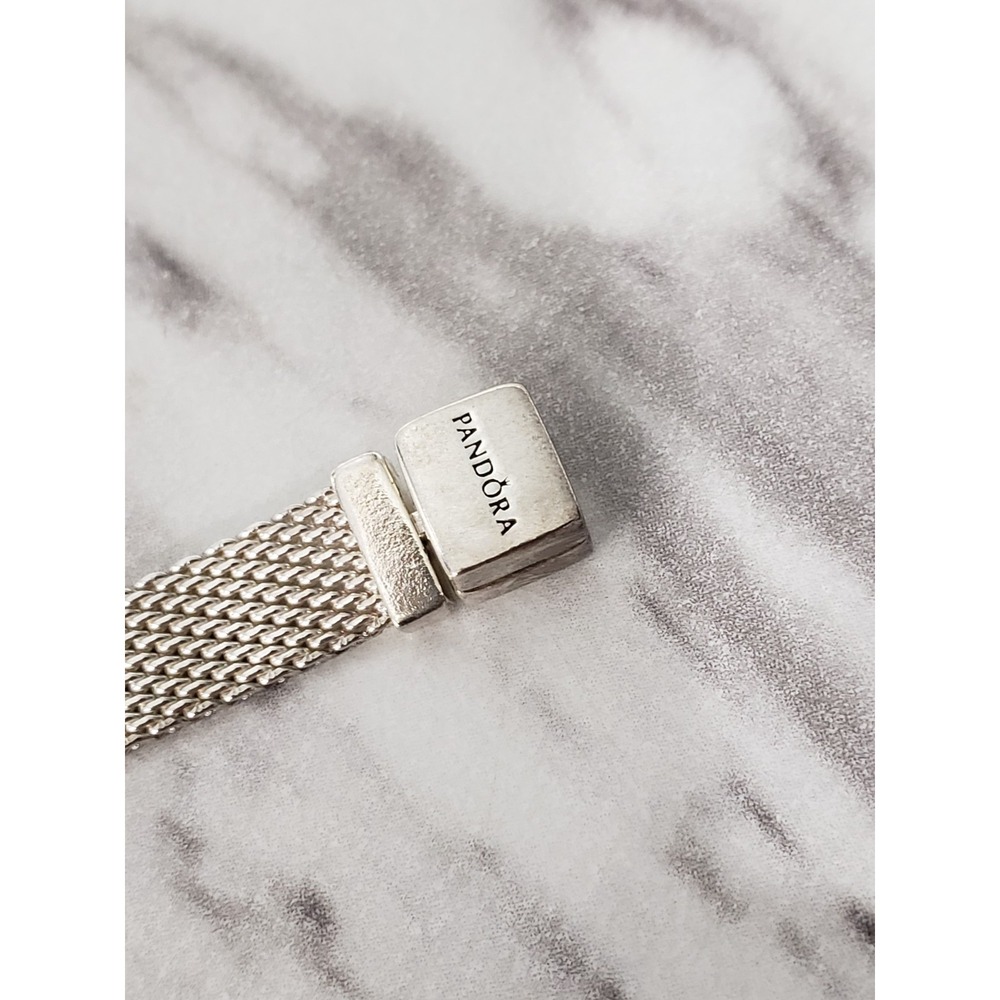 SIZE 17 / 17 CM / 6.7" Authentic Pandora Reflexions Silver Mesh Bracelet 597712 - Picture 6 of 10